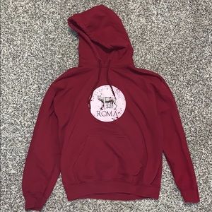 Rome Italy Maroon Hoodie